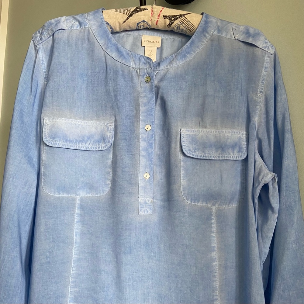 Chico's Pullover Button-Front Blouse - image 2